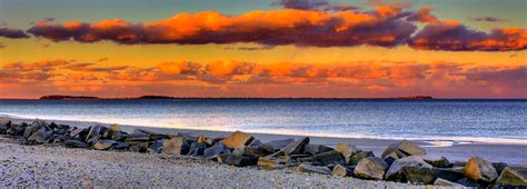 Wallpaper Sunset Beach Sunrise Massachusetts Plymouth 3680x1324