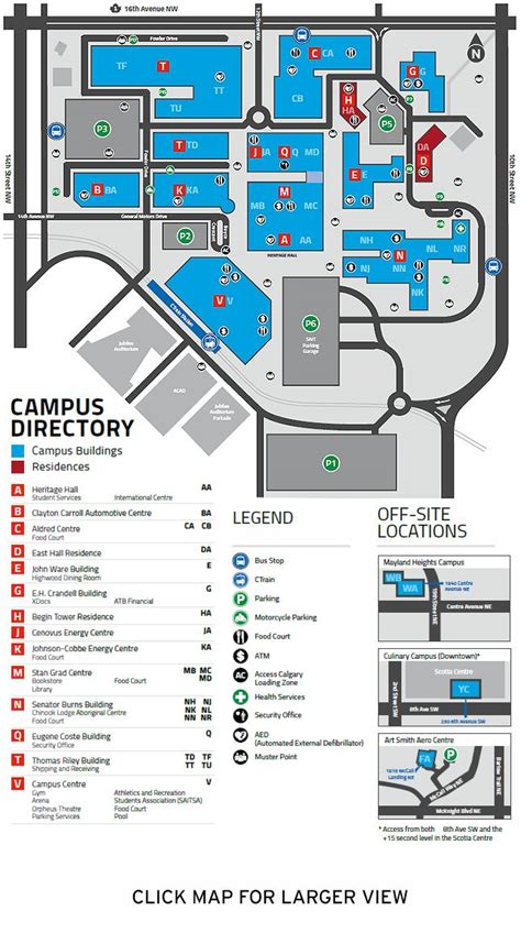 Campus Map Of Sait In Calgary Alberta Canada Campus Map Wayfinding