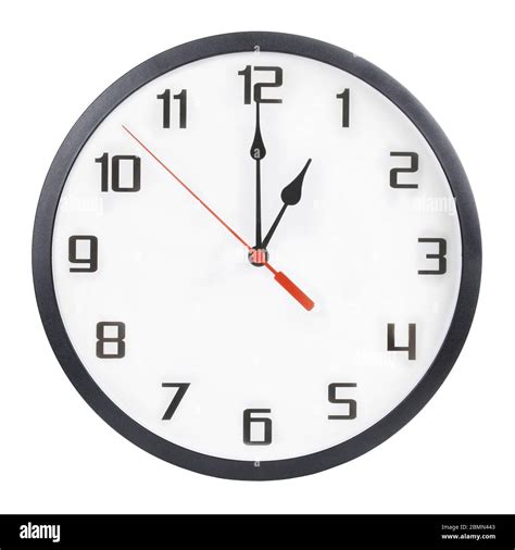 Reloj De Pared Aislado Sobre Fondo Blanco 1 Pm O 1 Am Fotografía De