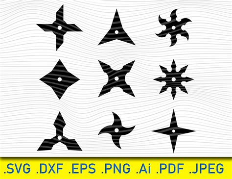 Shuriken Vinyl File Ninja Star Vector Eps Dxf Shuriken Clipart Cricut