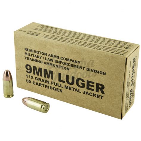 Remington Mille Training 9mm Ammo 115 Grain Fmj 50 Round Box Omaha