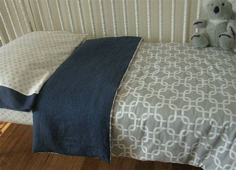 Toddler Bedding 2 Piece Navy Blue and Grey. Includes ...