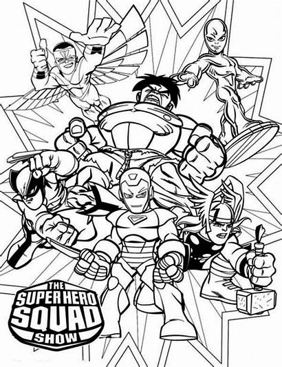 Coloring Super Pages Hero Squad Superhero Marvel