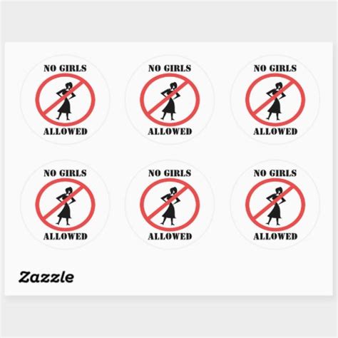 No Girls Allowed Classic Round Sticker Zazzle