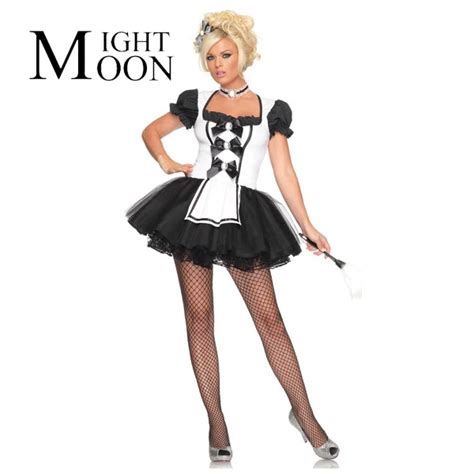 Moonight Servant Women Cosplay Black With White Color Party Halloween Fancy Dress Short Sleeve