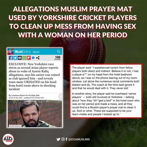 shocking and vile allegations that a muslim prayer mat was used by