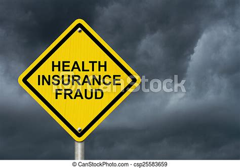 Health Insurance Fraud Warning Sign Yellow Warning Road Sign With Word