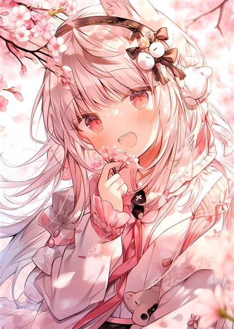 Sakura Cute Girl Posters And Prints By Japanese And Anime Printler