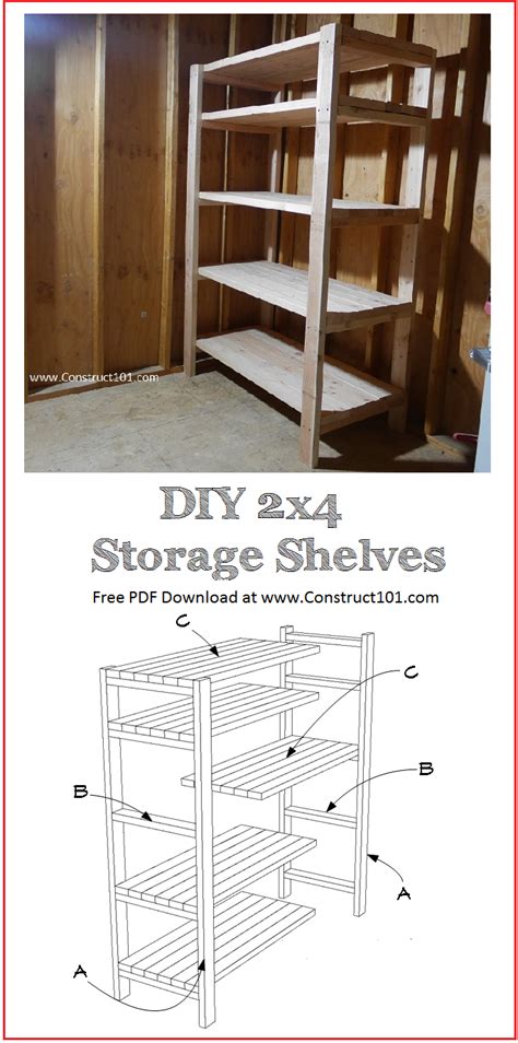 How To Build A Storage Shelf With 2x4 Long Wall Shelf