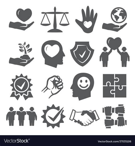 Honesty And Integrity Icons On White Background Vector Image