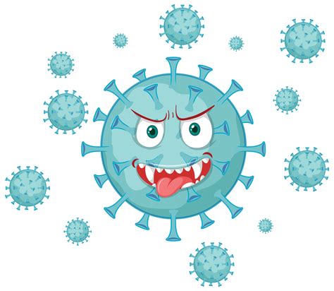 Coronavirus Cell With Scary Face 1040172 Vector Art At Vecteezy