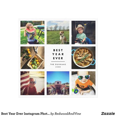 Best Year Ever Instagram Photo Collage Canvas Print