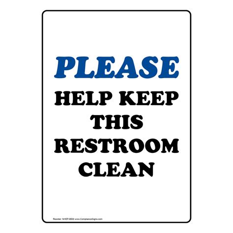 Vertical Sign Housekeeping Please Help Keep This Restroom Clean
