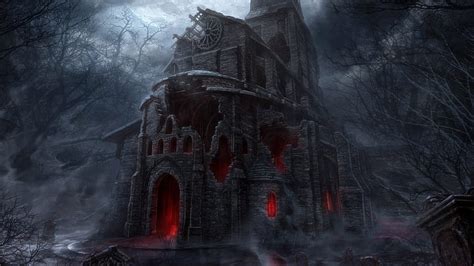 Hd Wallpaper Dark Night Diablo Fantasy Art Church Temples Tristram