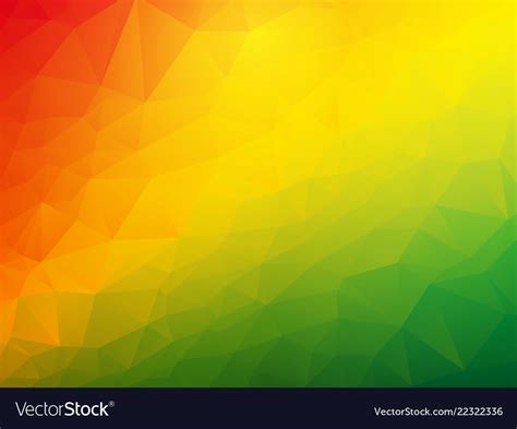 Abstract Triangular Red Yellow Green Background Vector Image