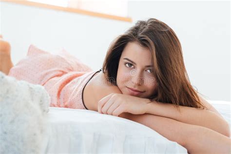 Relaxed Woman Lying In Bed Stock Image Image Of Healthy