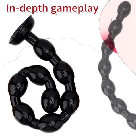 50cm Long Anal Beads Plug With Suction Cup Prostate Massager Anus