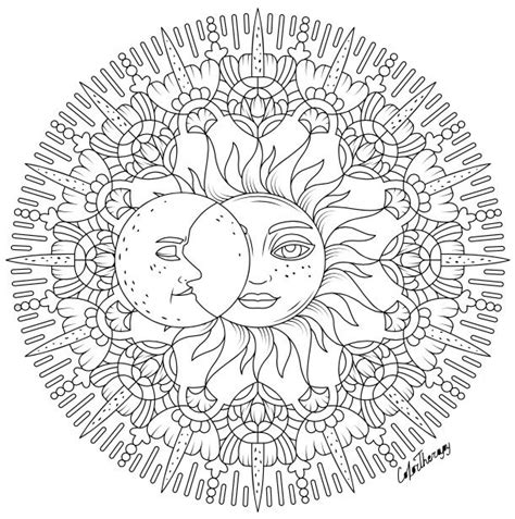 Printable Sun And Moon Coloring Pages For Adults Coloring Pages Ideas