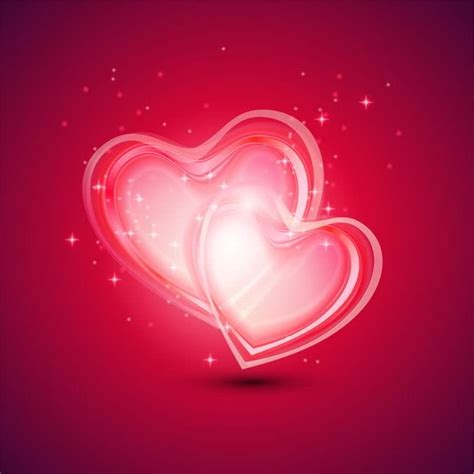 Abstract Background With Two Hearts For Valentines Day Eps Vector