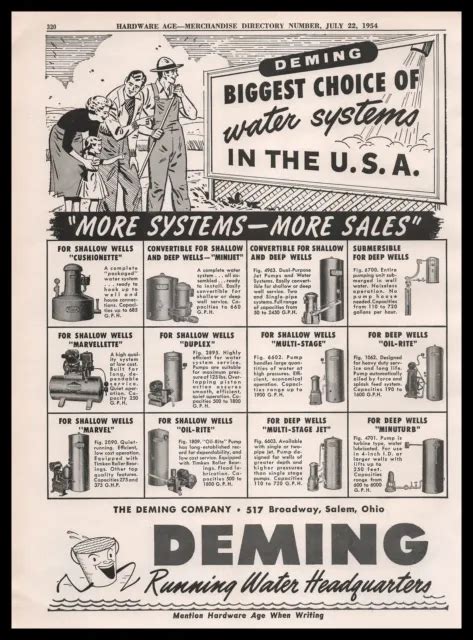 1954 Deming Company Salem Oregon Water Wells Billboard Cartoon Vintage