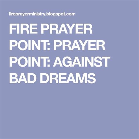 Prayer Point Against Bad Dreams In 2020 Deliverance Prayers Prayers