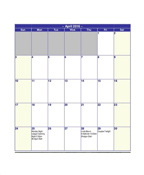 Blank Calendar Template 11 Free Word Excel Pdf Documents Download