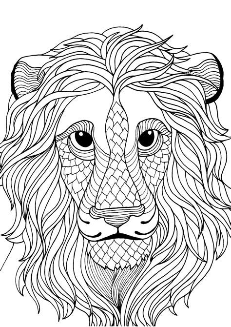 antistress lion coloring pages    print