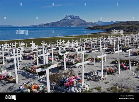 Cemetery With Sermitsiaq Mountain In Background Nuuk Godthab