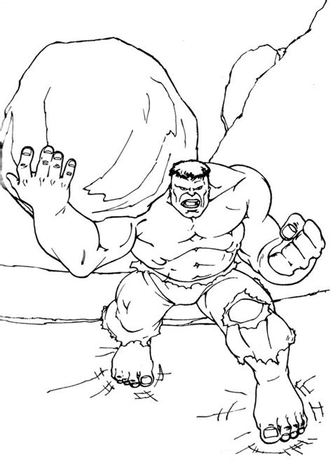 hulk holding rock coloring page  printable coloring pages  kids