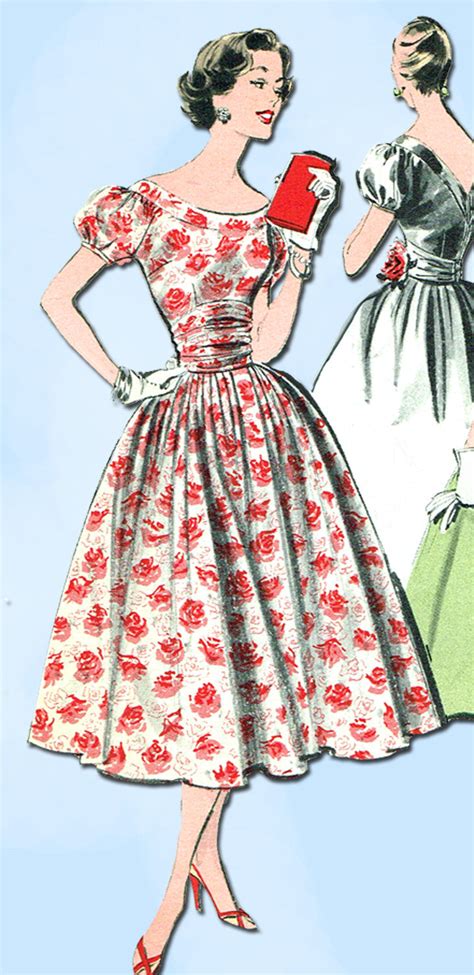 1950s Vintage Advance Sewing Pattern 8301 Uncut Misses Cocktail Dress - Vintage4me2