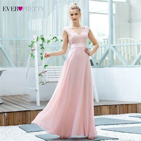 Elegant Chiffon Bridesmaid Dresses Pink Ever Pretty Ep00684pk New