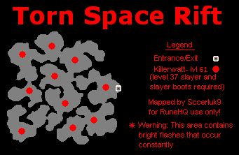 The chances of getting it are dependent on the player's runecraft level, the rune the player is crafting, and the number of essence used. Torn Space Rift Map - RuneScape Guide - RuneHQ