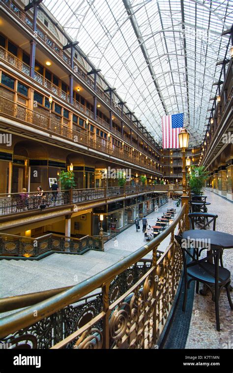 Historic Indoor Shopping Arcade Downtown Cleveland Hi Res Stock