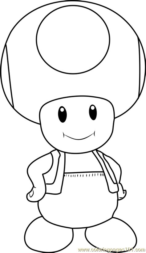 Super mario is one of the most popular subjects for coloring pages. Toad Coloring Page - Free Super Mario Coloring Pages ...