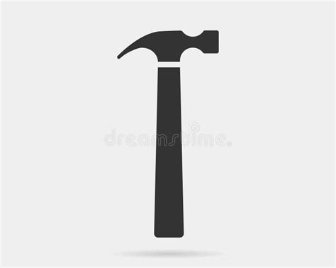 Hammer Icon Vector Black And White Silhouette Tool Symbol Isolated On