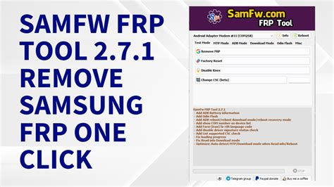 Download SamFw FRP Tool Remove Samsung FRP One Click