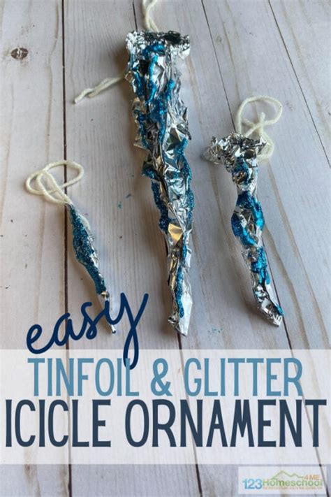 Easy Simple Foil Icicle Winter Craft For Preschool For Kids