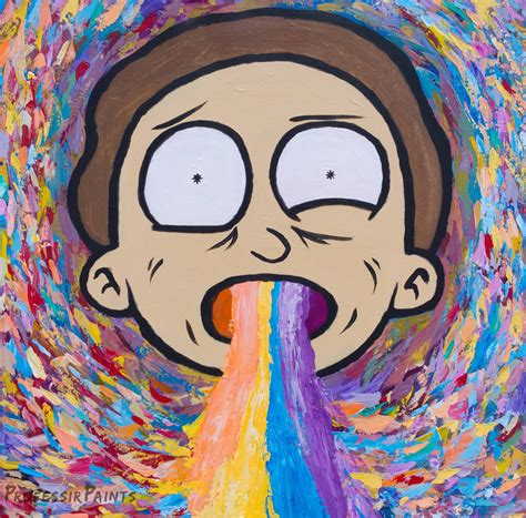 Rainbow Morty From Rick And Morty Painting Morty Rick And Morty