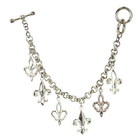 Fleur De Lis Charm Bracelet Silver Necklace Charm Bracelet Jewelry