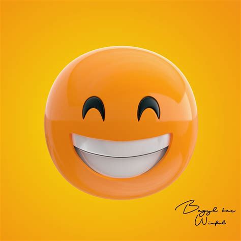 Emoji Beaming Face With Smiling Eyes 3d Asset Cgtrader