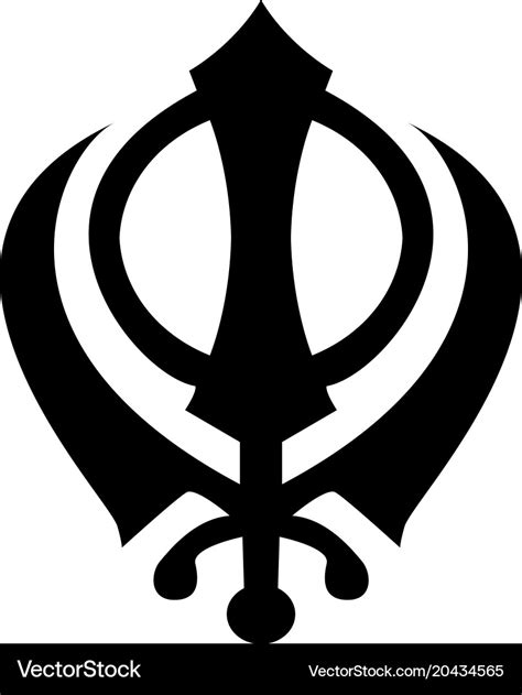 Khanda Symbol Sikhi Sign Icon Black Color Flat Vector Image