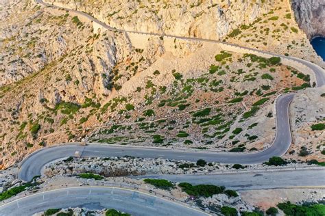 Drone Shot Of The Cap De Formentor Lighthouse One Of The Main Places