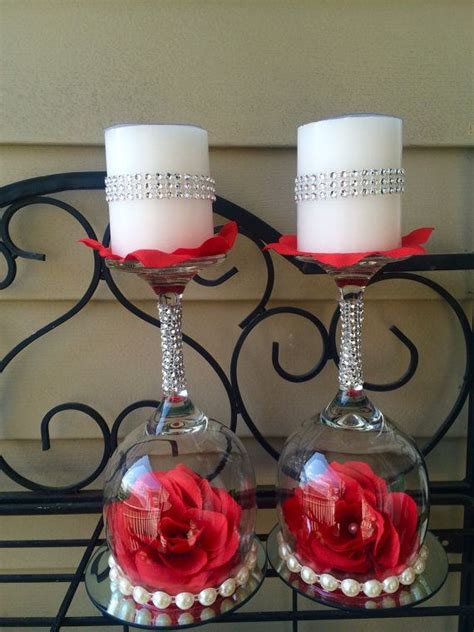 Diy Wine Glass Centerpieces Wine Candle Holder Elegant Candle