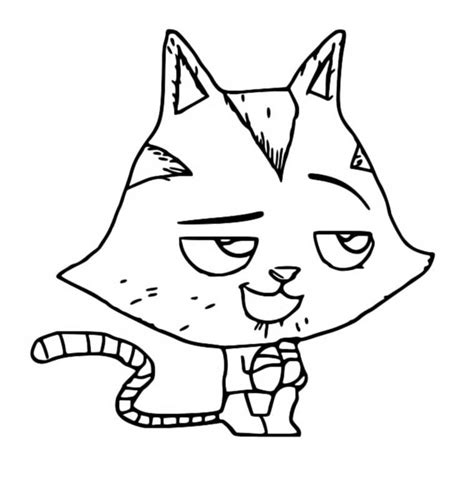 Catrat From Gabby's Dollhouse Coloring Page Printable Coloring Page For