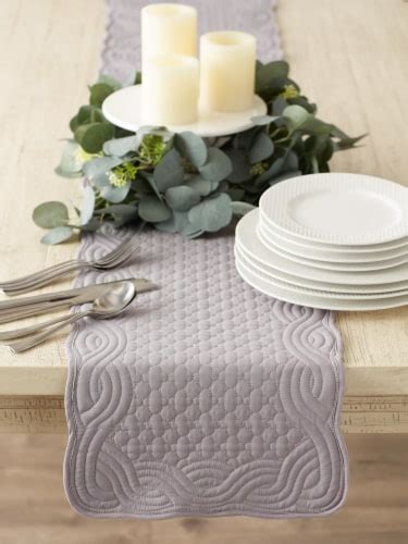 Dii Gray Quilted Farmhouse Table Runner 1 Bakers