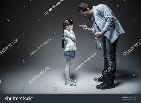 Angry Father Pointing His Daughter Stock Photo Edit Now 583826014