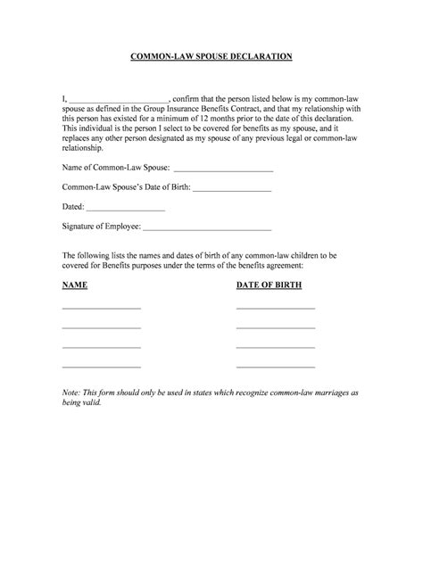 Common Law Marriage Fill And Sign Printable Template Online