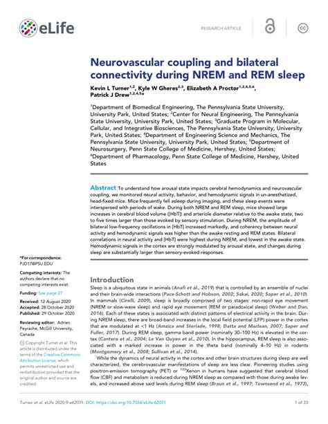 PDF Neurovascular Coupling And Bilateral Connectivity During NREM And