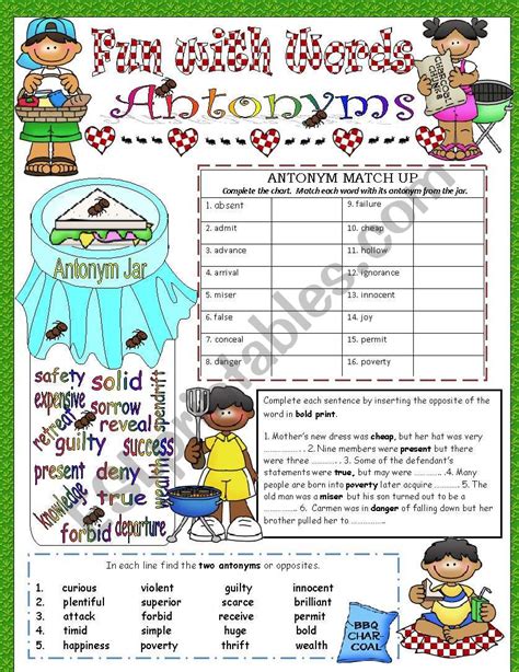 Fun With Words Antonyms Esl Worksheet By Tech Teacher 15317 Hot Sex Picture