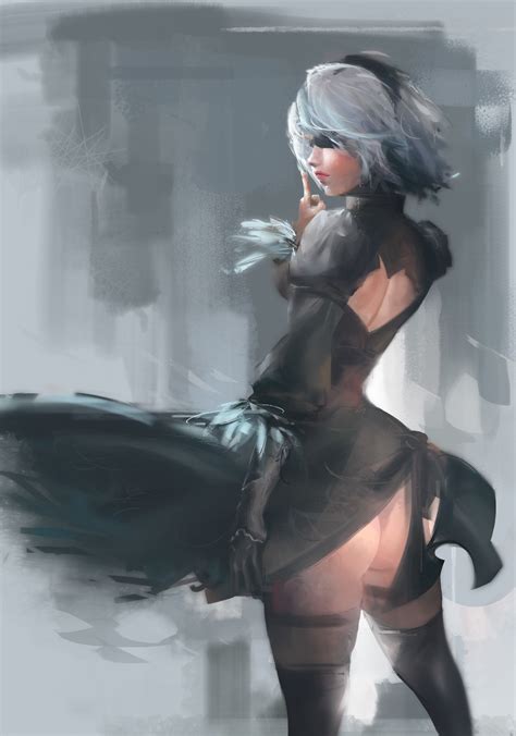 Wallpaper Video Game Gadis Anime Nier Automata 2B Nier Automata